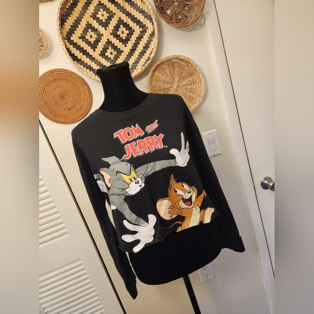 Tom and Jerry Black Graphic Sweatshirt - Picture 4 of 11